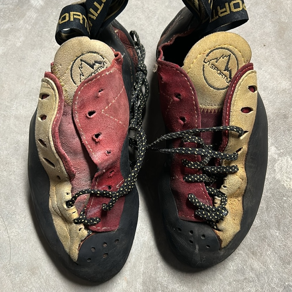 La Sportiva Testarossa climbing shoes.